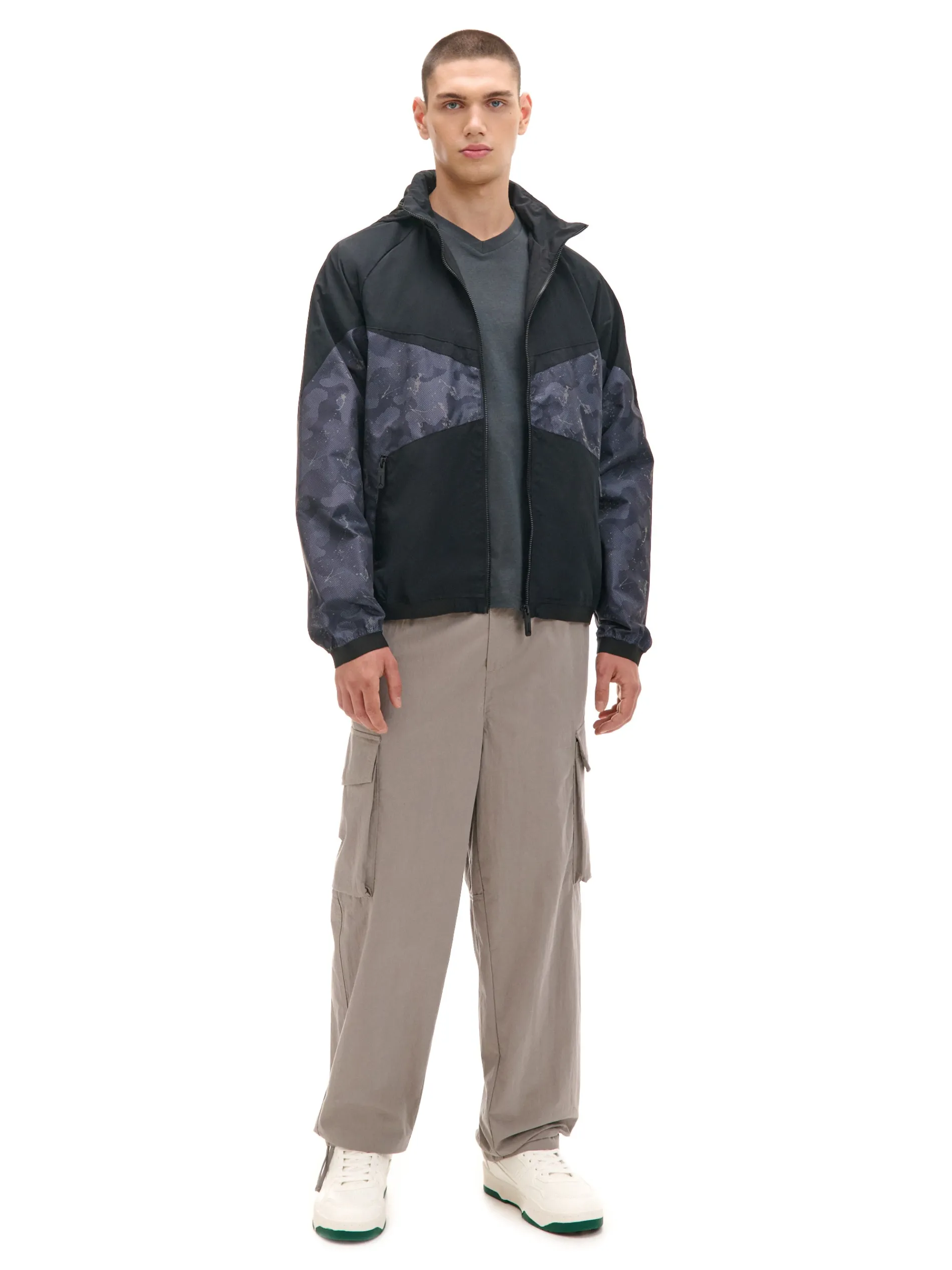 Cropp Kurtki, Płaszcze*Kurtka z chowanym kapturem i nadrukiem