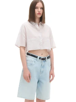 Cropp Koszule, Bluzki*Luźna kremowa koszula crop