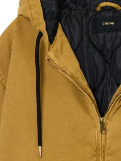 Cropp Kurtki Zimowe|Kurtki, Płaszcze*Miodowa kurtka bomber z kapturem