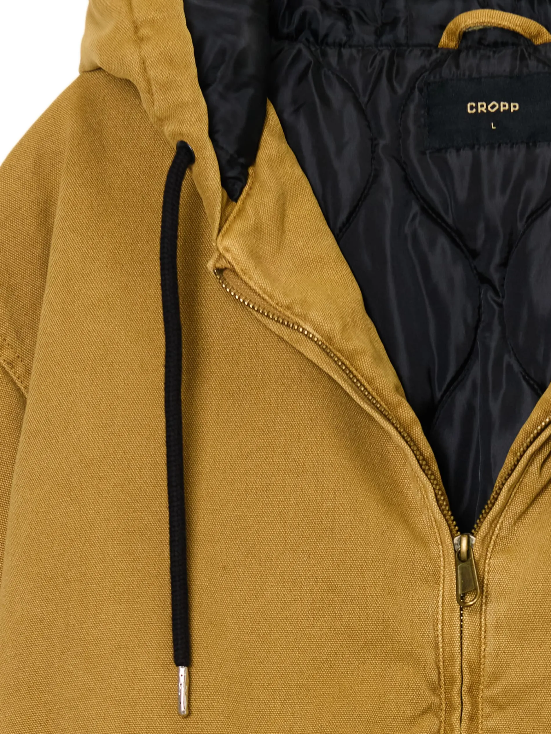 Cropp Kurtki Zimowe|Kurtki, Płaszcze*Miodowa kurtka bomber z kapturem