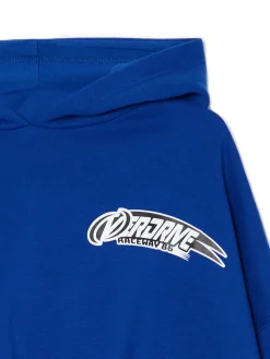 Cropp Bluzy*Niebieska bluza crop z kapturem Baltic Games