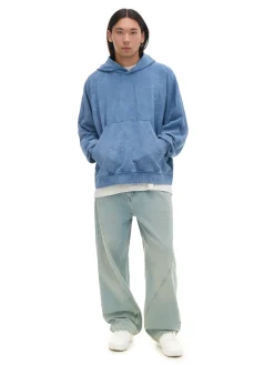 Cropp Bluzy|Unisex*Niebieska bluza oversize z kapturem UNISEX