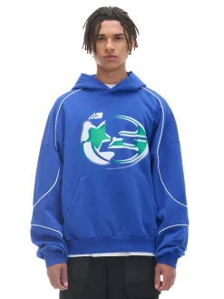 Cropp Bluzy*Niebieska bluza z kapturem Baltic Games