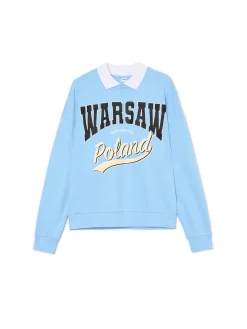 Cropp Bluzy*Niebieska bluza z kołnierzykiem