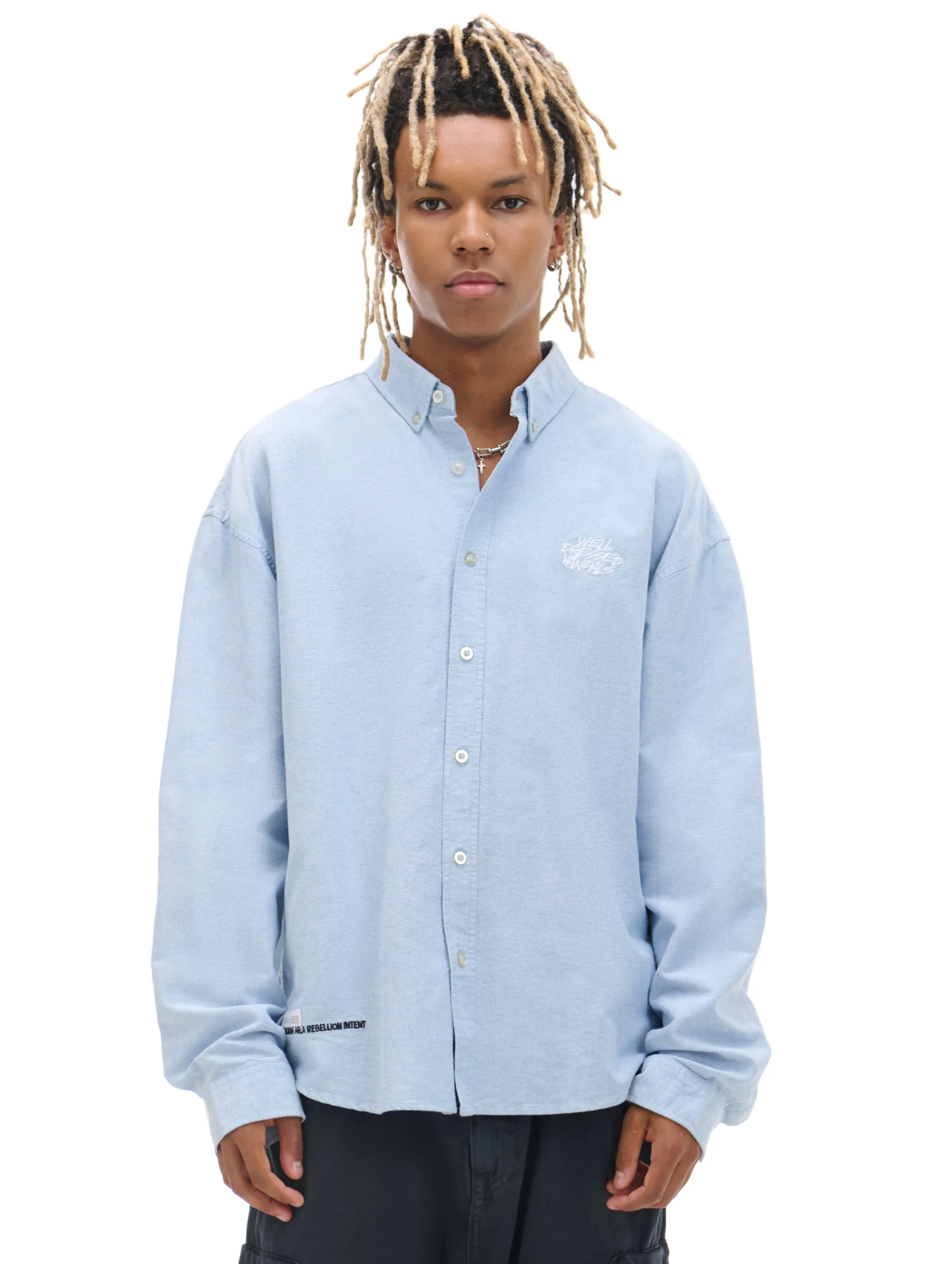 Cropp Koszule*Niebieska koszula z ozdobnym wykończeniem