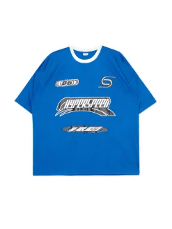 Cropp Koszulki, Topy*Niebieska koszulka oversize Baltic Games