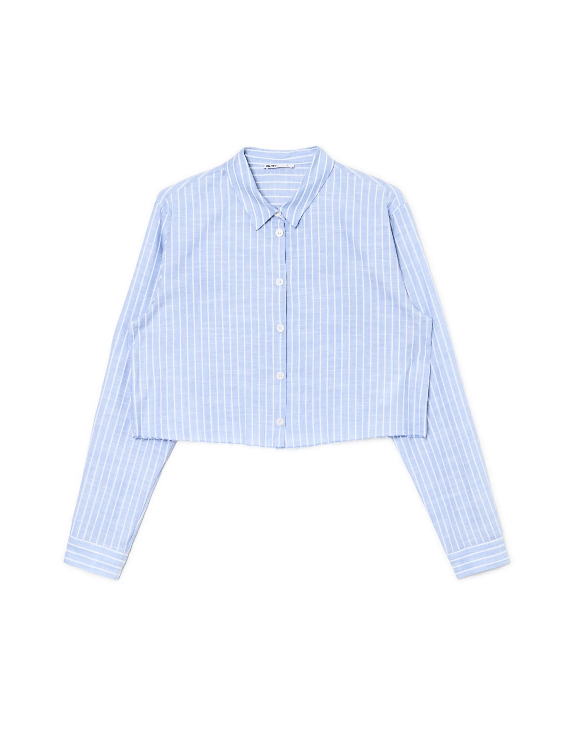 Cropp Koszule, Bluzki*Niebieska krótsza koszula w pionowe paski