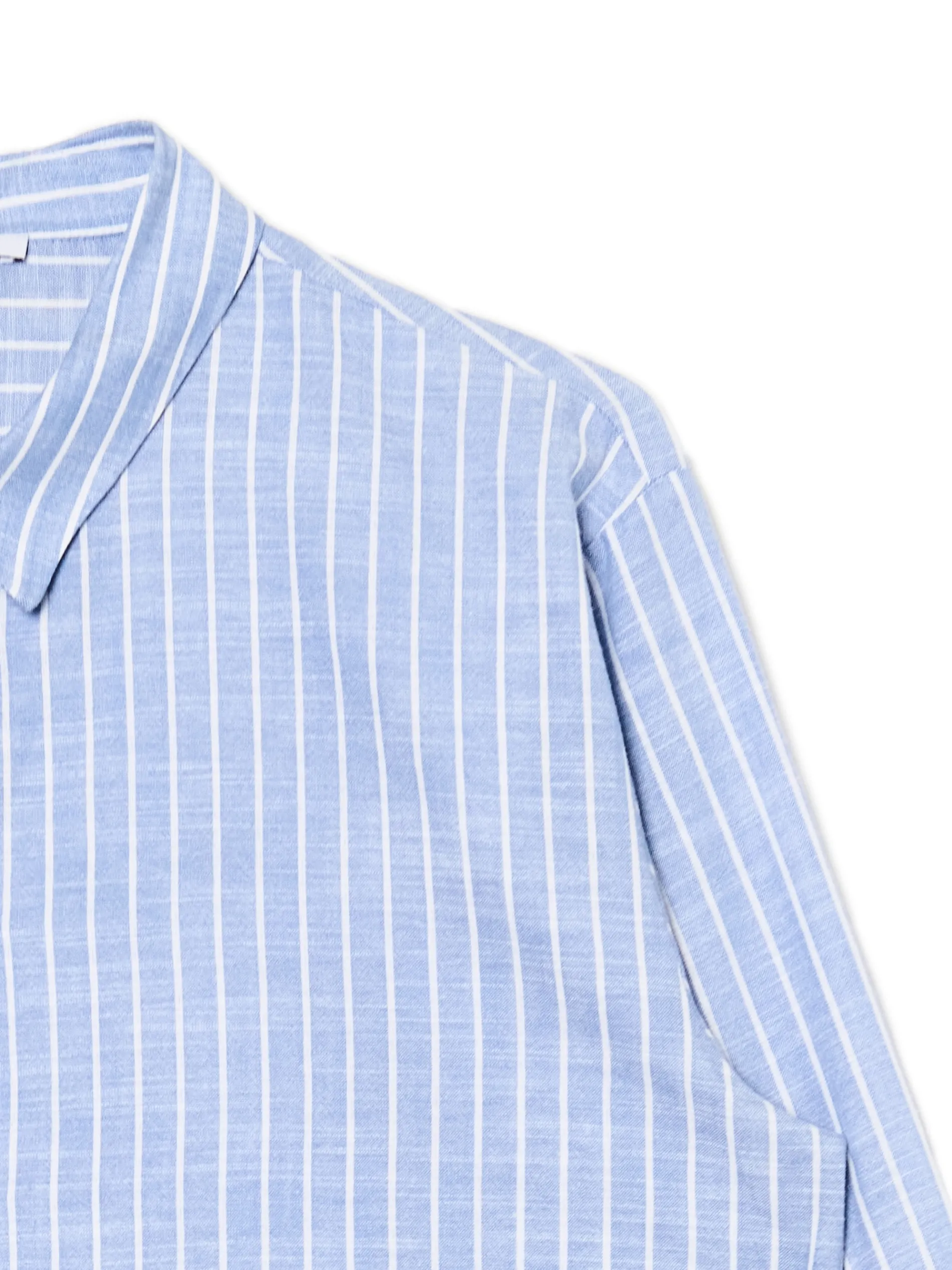 Cropp Koszule, Bluzki*Niebieska krótsza koszula w pionowe paski