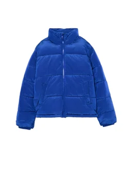 Cropp Kurtki Zimowe|Kurtki, Płaszcze*Niebieska kurtka puffer ze stójką