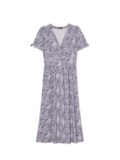 Cropp Sukienki, Kombinezony*Niebieska sukienka midi w kwiaty