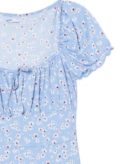 Cropp Sukienki, Kombinezony*Niebieska sukienka midi w kwiaty