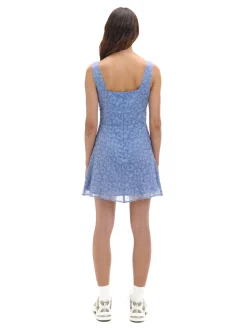 Cropp Sukienki, Kombinezony*Niebieska sukienka mini w kwiaty