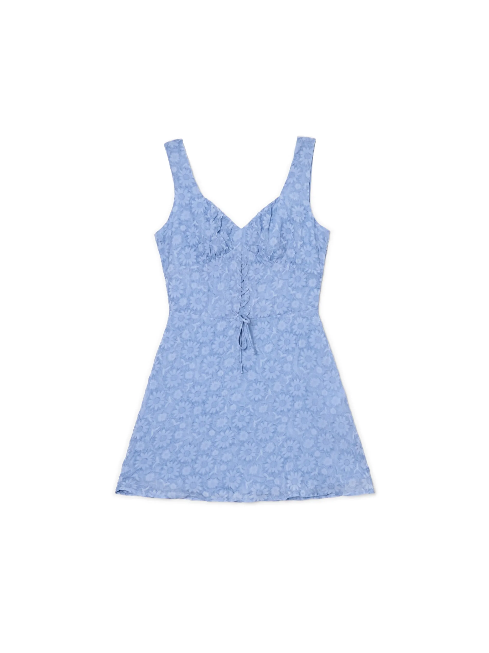 Cropp Sukienki, Kombinezony*Niebieska sukienka mini w kwiaty