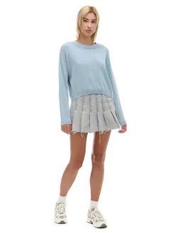 Cropp Swetry*Niebieski sweter z efektem sprania