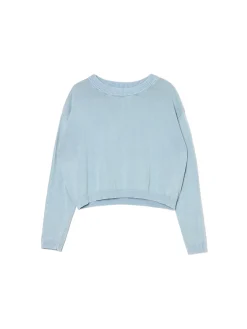 Cropp Swetry*Niebieski sweter z efektem sprania