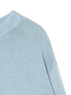 Cropp Swetry*Niebieski sweter z efektem sprania