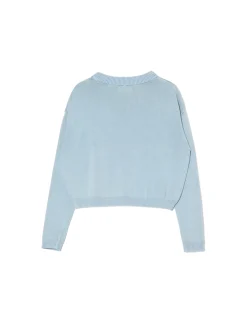 Cropp Swetry*Niebieski sweter z efektem sprania