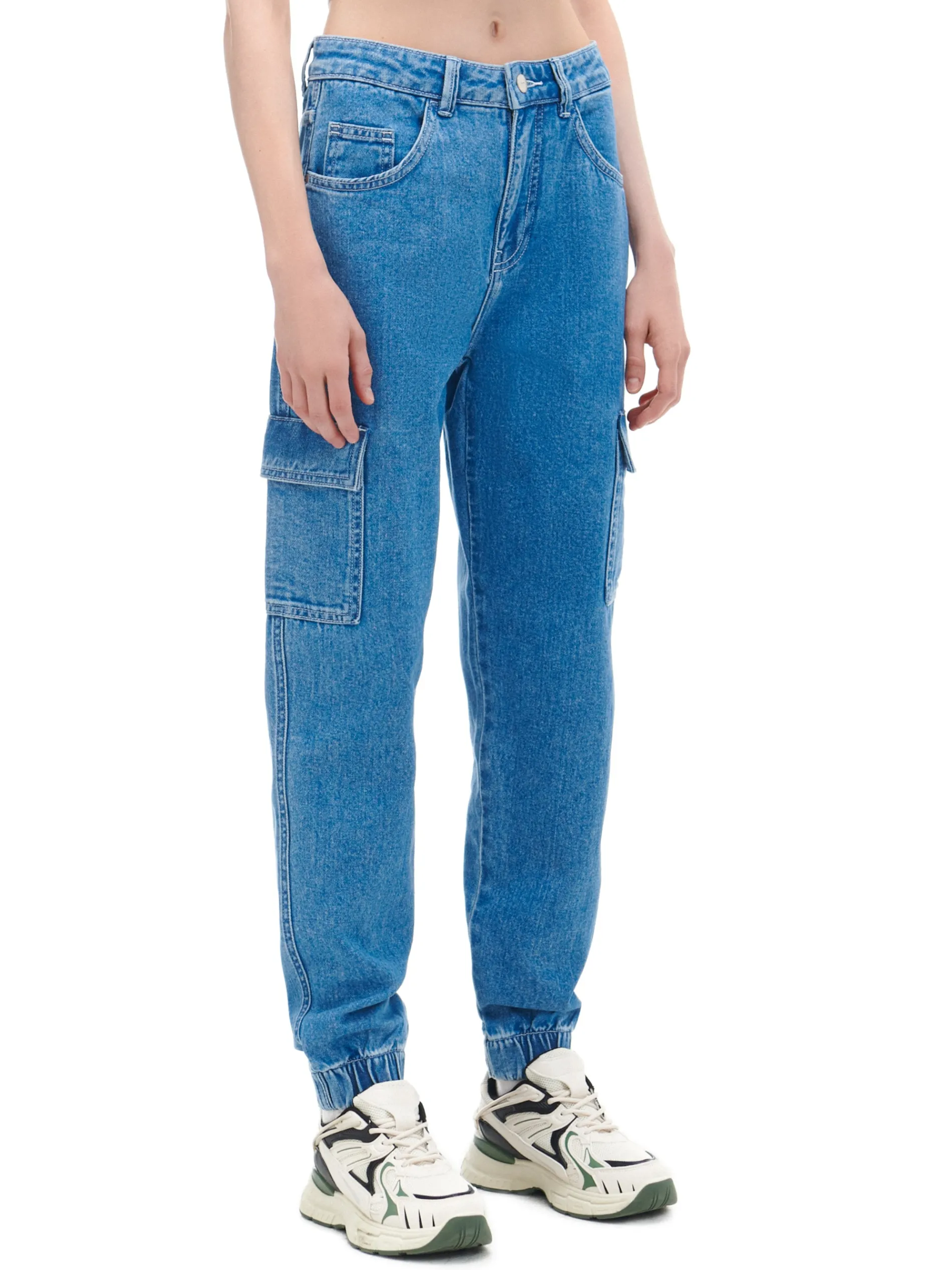 Cropp Jeansy*e jeansowe joggery cargo