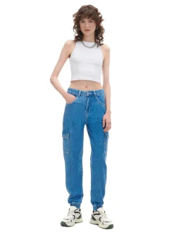 Cropp Jeansy*e jeansowe joggery cargo