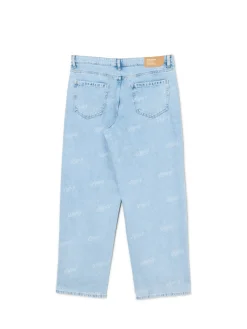 Cropp Jeansy|Baggy*e jeansy wide leg z laserowym printem