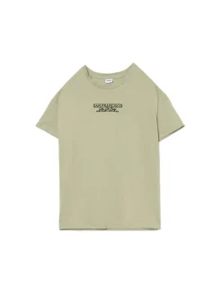 Cropp Koszulki, Topy*Oliwkowa koszulka oversize z napisem