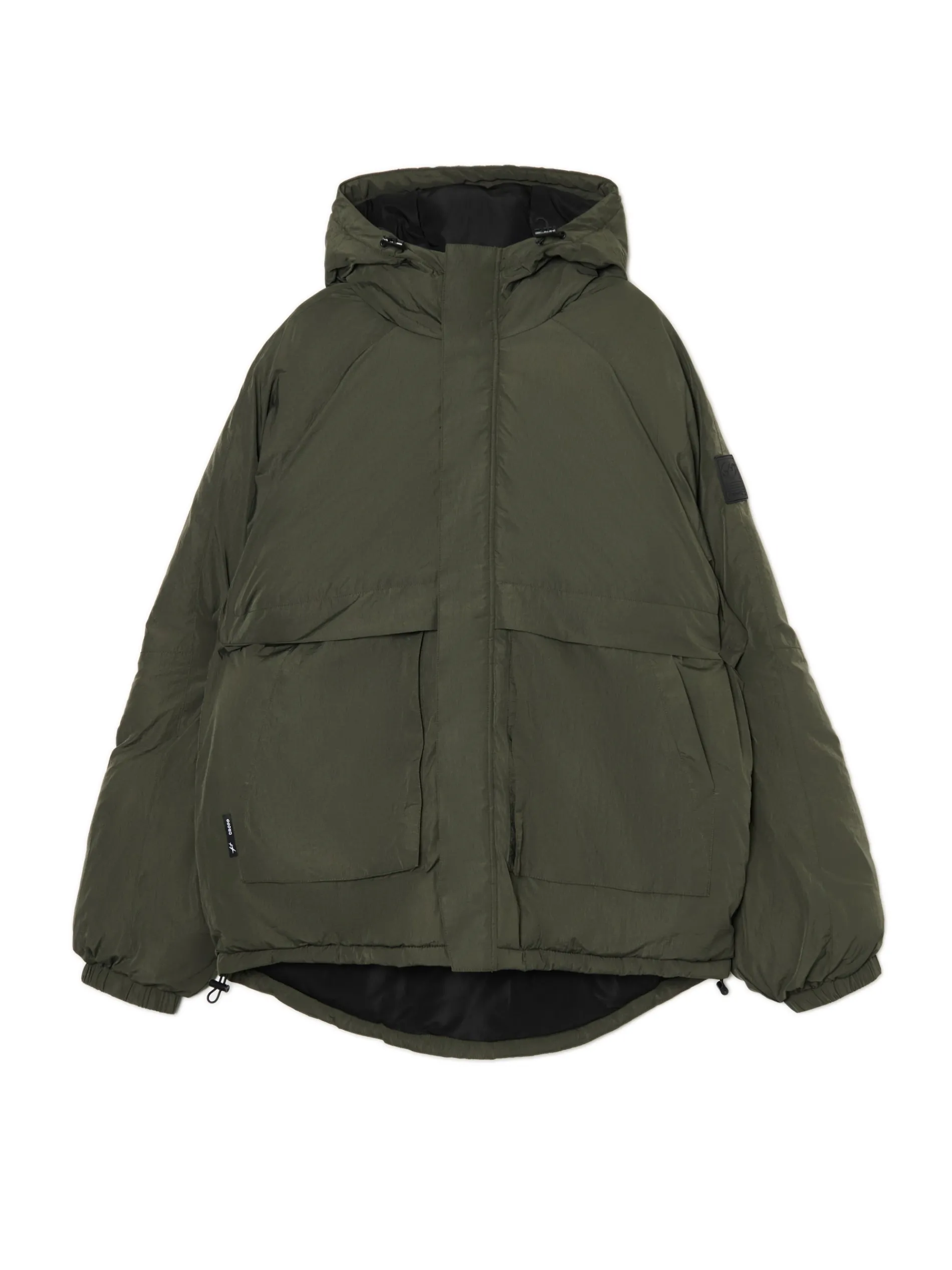 Cropp Kurtki Zimowe|Kurtki, Płaszcze*Oliwkowa kurtka z kapturem