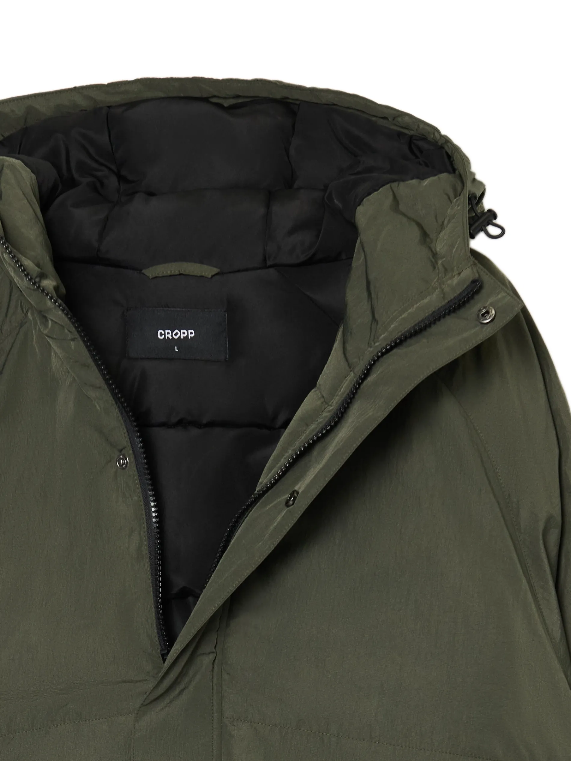Cropp Kurtki Zimowe|Kurtki, Płaszcze*Oliwkowa kurtka z kapturem