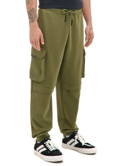Cropp Spodnie*Oliwkowe dresowe joggery z kieszeniami