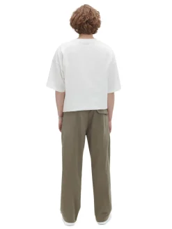 Cropp Spodnie*Oliwkowe spodnie parachute z paskiem