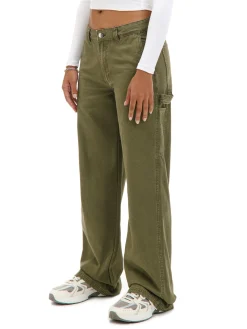 Cropp Spodnie*Oliwkowe spodnie z wieloma kieszeniami