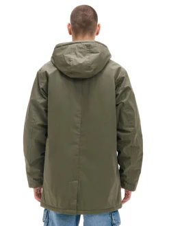 Cropp Kurtki Zimowe|Kurtki, Płaszcze*Oliwkowy płaszcz z kapturem