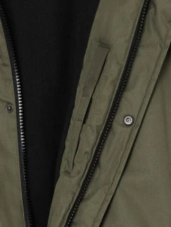 Cropp Kurtki Zimowe|Kurtki, Płaszcze*Oliwkowy płaszcz z kapturem
