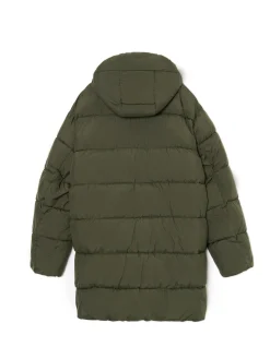 Cropp Kurtki Zimowe|Kurtki, Płaszcze*Oliwkowy pikowany płaszcz z kapturem