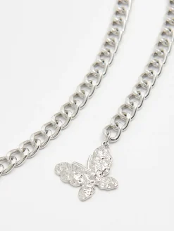 Cropp Paski*Pasek łańcuch z motylem