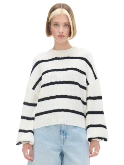 Cropp Swetry*Pasiasty sweter z szerokim rękawem