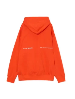 Cropp Bluzy*Pomarańczowa bluza hoddie i nadrukiem