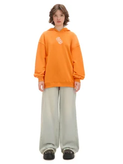 Cropp Unisex|Unisex*Pomarańczowa bluza z kapturem i nadrukiem UNISEX