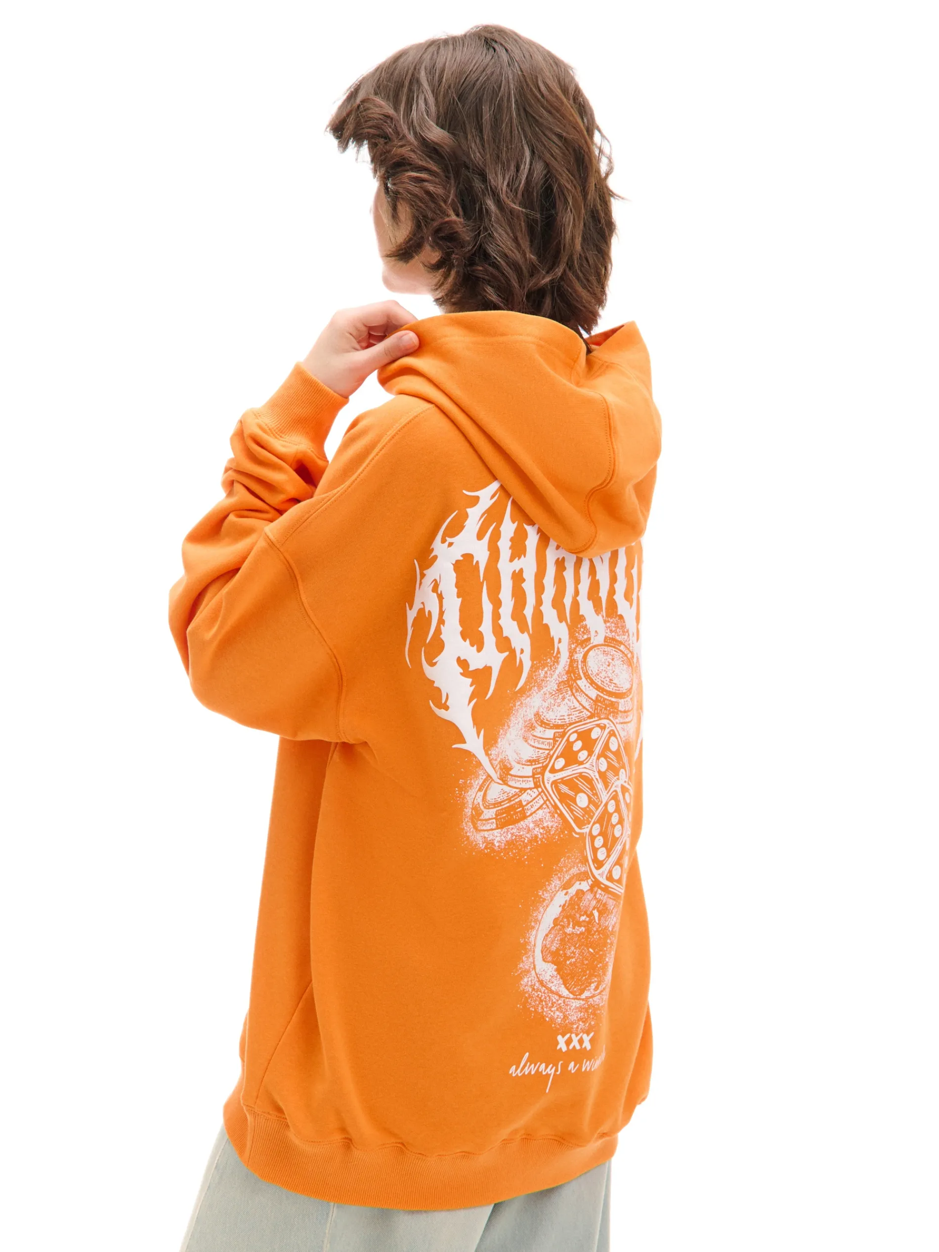 Cropp Unisex|Unisex*Pomarańczowa bluza z kapturem i nadrukiem UNISEX