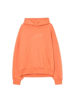 Cropp Bluzy*Pomarańczowa bluza z kapturem