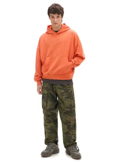 Cropp Bluzy*Pomarańczowa bluza z kapturem