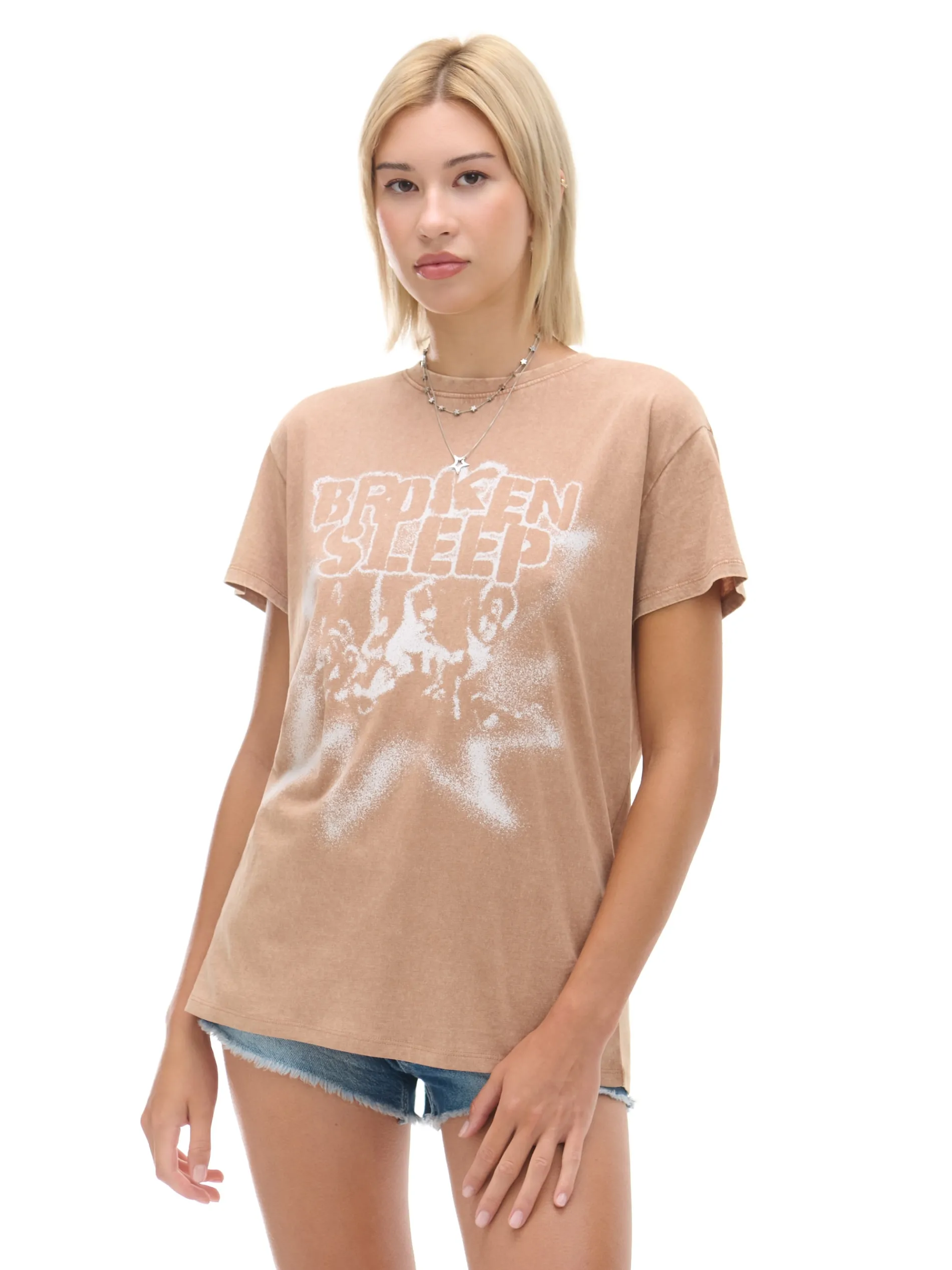 Cropp Koszulki, Topy*Pomarańczowa koszulka z nadrukiem