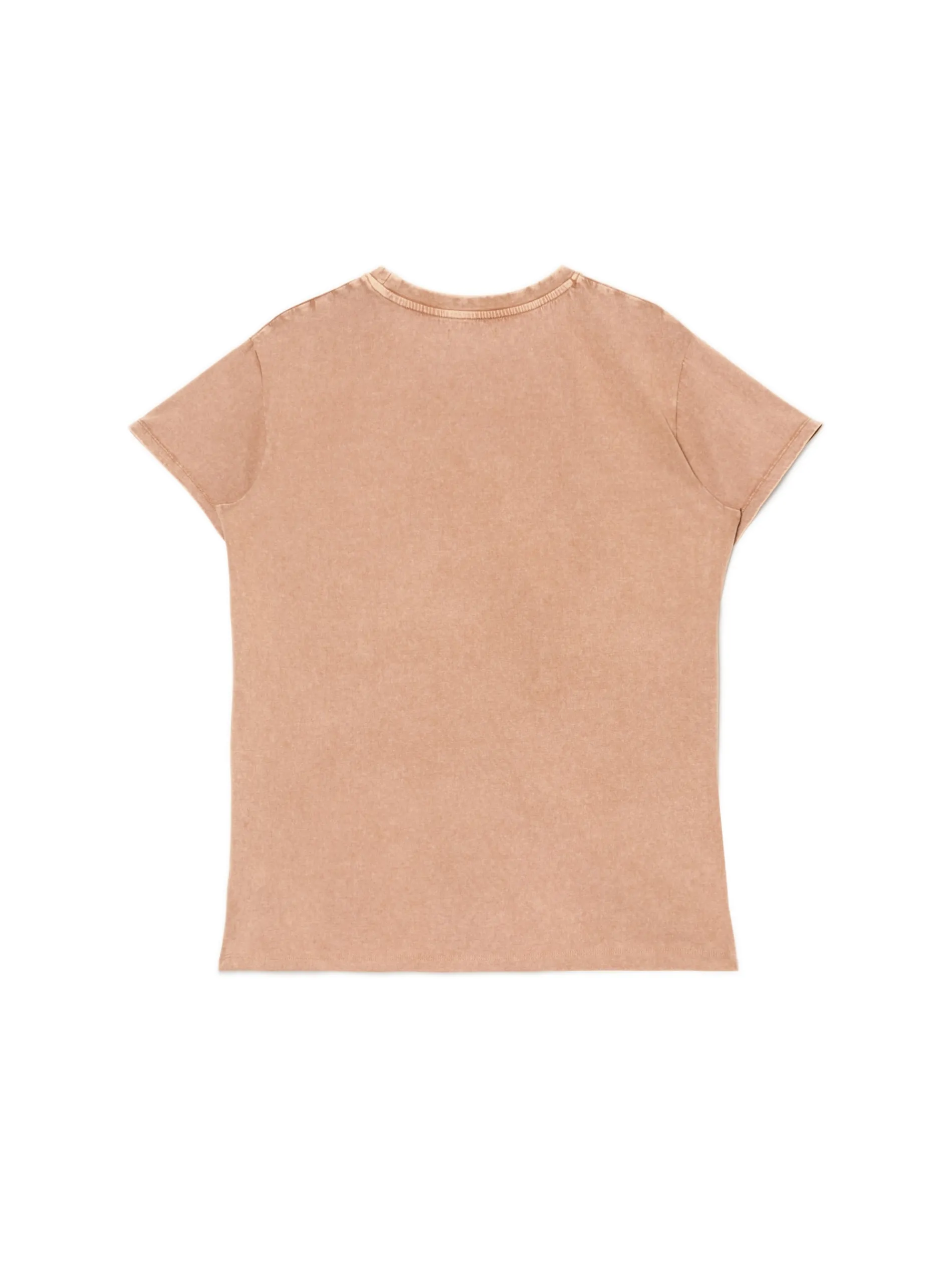 Cropp Koszulki, Topy*Pomarańczowa koszulka z nadrukiem