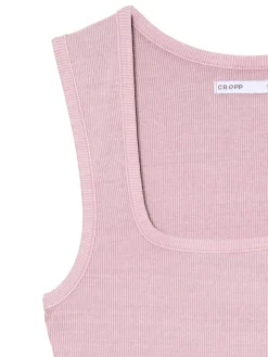 Cropp Koszulki, Topy*Różowa koszulka z głębokim dekoltem