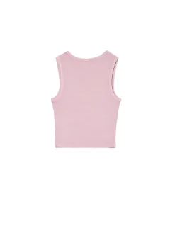 Cropp Koszulki, Topy*Różowa koszulka z głębokim dekoltem