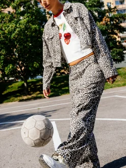 Cropp Spodnie|Sety*Spodnie baggy w panterkę