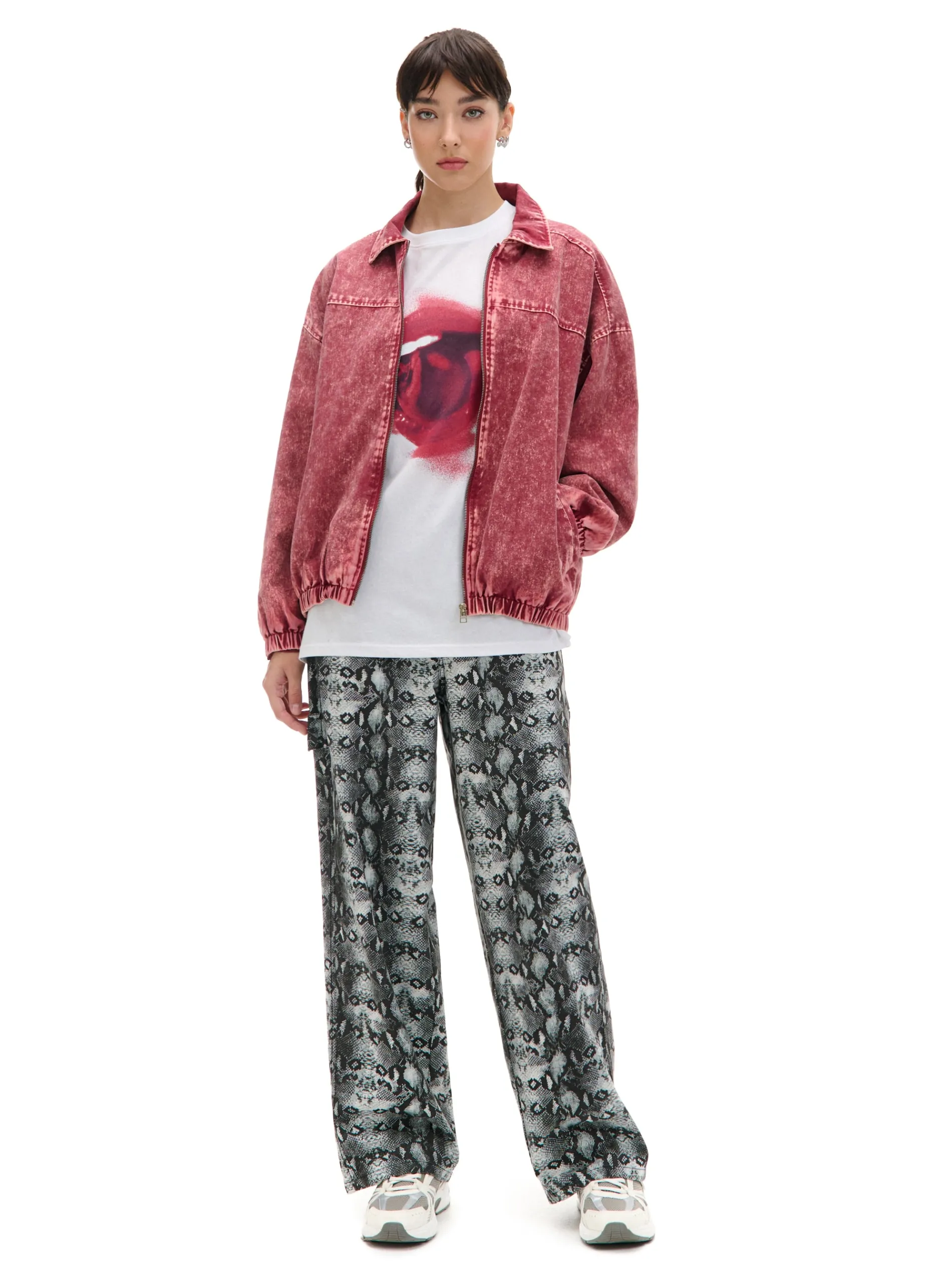 Cropp Spodnie*Spodnie baggy z wężowym motywem