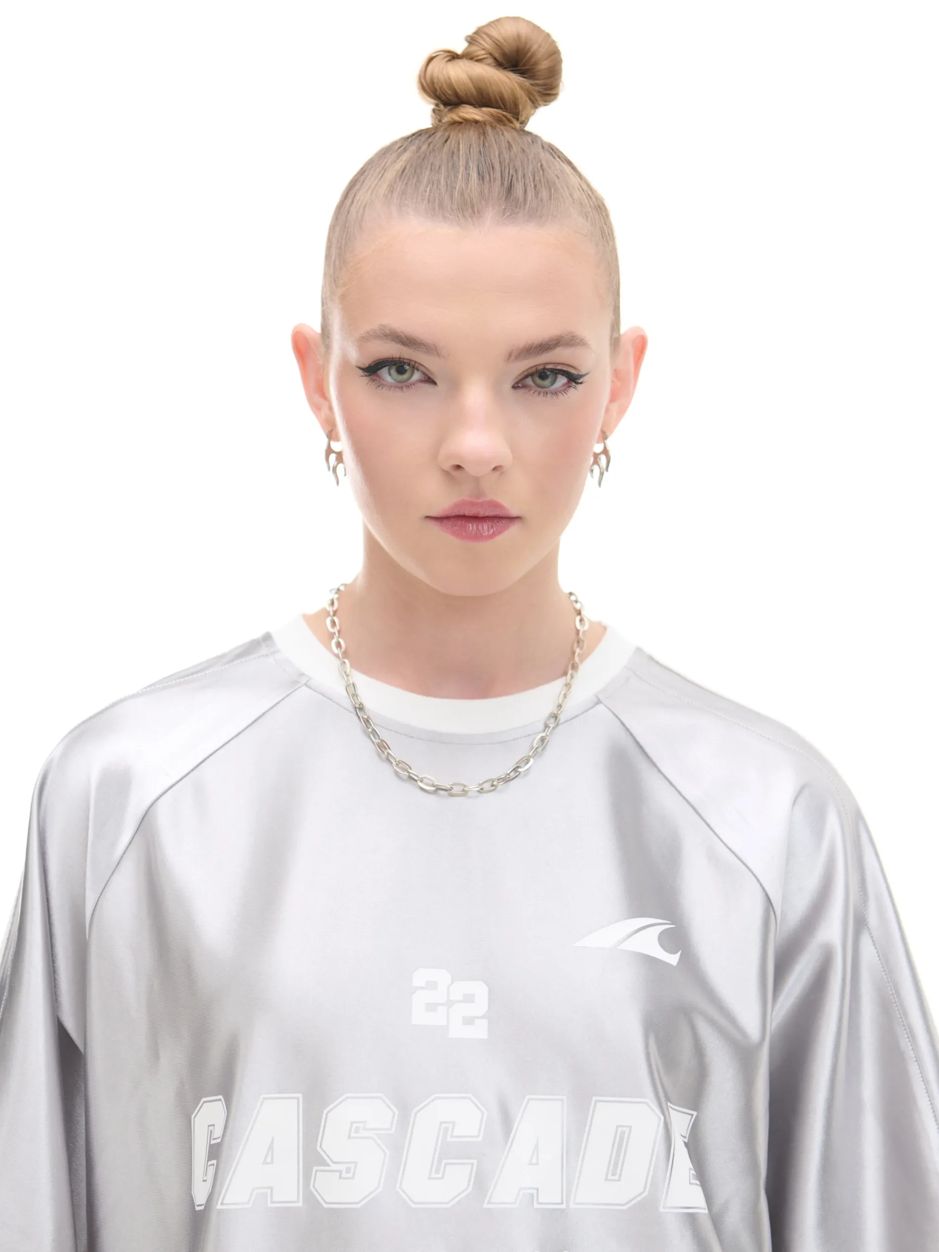 Cropp Unisex|Unisex*Srebrna koszulka z nadrukiem UNISEX