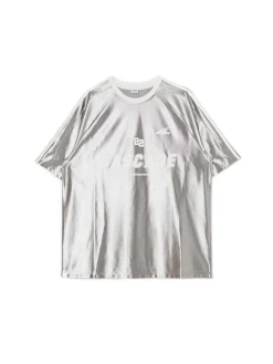 Cropp Unisex|Unisex*Srebrna koszulka z nadrukiem UNISEX