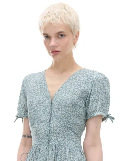 Cropp Sukienki, Kombinezony*Sukienka midi z motywem kwiatowym