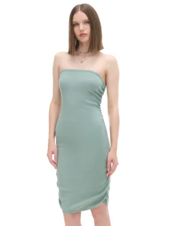 Cropp Sukienki, Kombinezony*Sukienka midi z ozdobnym marszczeniem